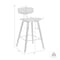 Armen Living Fox 25.5" Counter Height Black Faux Leather and Black Wood Mid-Century Modern Bar Stool LCFOBABLBL26 - alternate 7